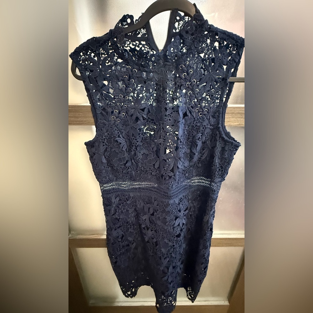 Bardot Navy Lace Dress